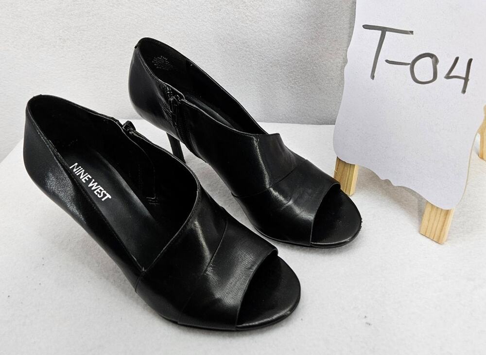 Nine West open toe leather heel, size 7.5